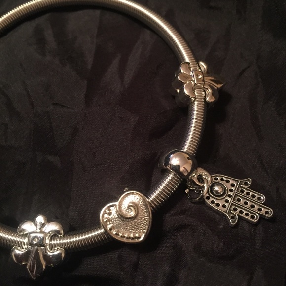 Bangle Charm Silver Bracelets One Size - Picture 7 of 8